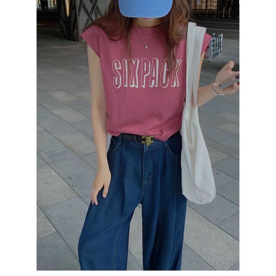 Ao Sát Nách Không Tay Dáng Rộng Cho Nữ MENINA_STUDIO, áo thun nữ ba lỗ rộng vải cotton 100% in hình 