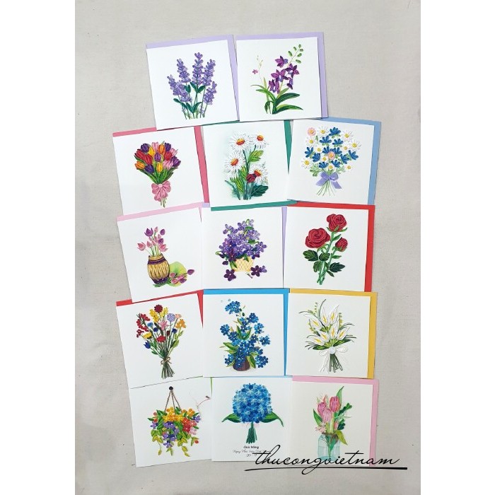 Thiệp quilling lớn mẫu hoa