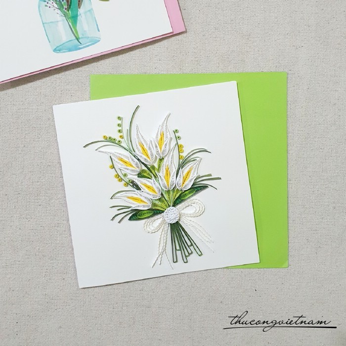 Thiệp quilling lớn mẫu hoa