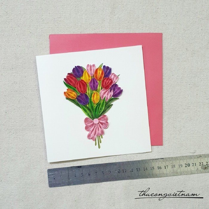 Thiệp quilling lớn mẫu hoa