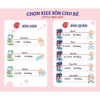 (Voucher 50k) Combo 3 bịch bỉm LITTLE RED HAT - ÚC đủ size