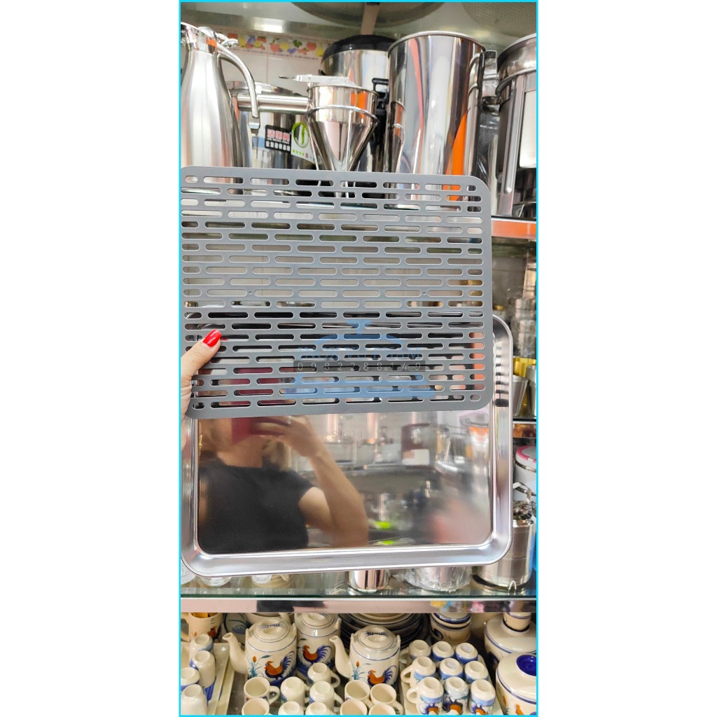 KHAY ÚP LY INOX 304 ĐẾ NHỰA NHIỀU KÍCH THƯỚC