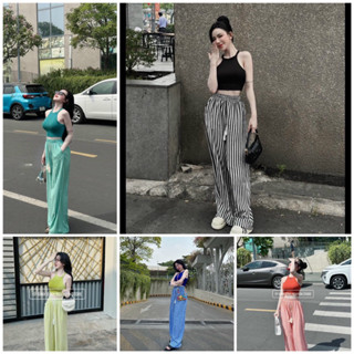 HCM _ Set bộ thời trang nữ, set áo 3 lỗ phối quần dài sọc ống suông ,trẻ trung năng động dành cho nàng _Xưởng May Thu Lê