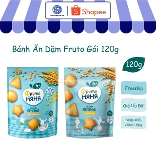 Bánh Ăn Dặm Fruto Nyanya Nga Cho Bé từ 6 tháng ăn dặm gói 120gr và 50gr