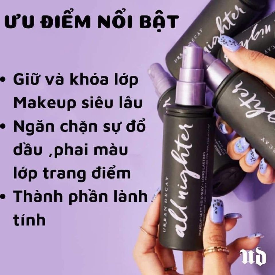Xịt Khoá Makeup Urban Decay All Nighter Makeup Setting Spray