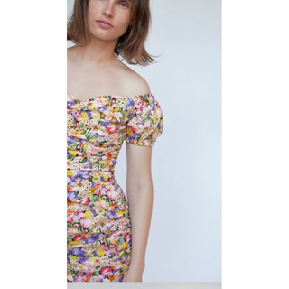Đầm Zara Hoa Trễ vai sz Xs, new 99%