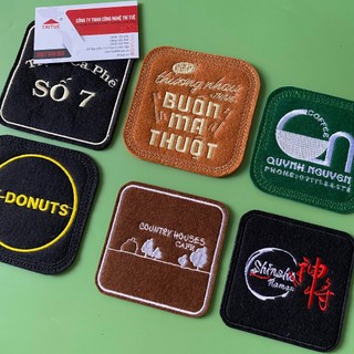 Lót cốc vải nỉ thấm nước tốt, lót ly vải nỉ vuông 10cm dày dặn cho quán cafe