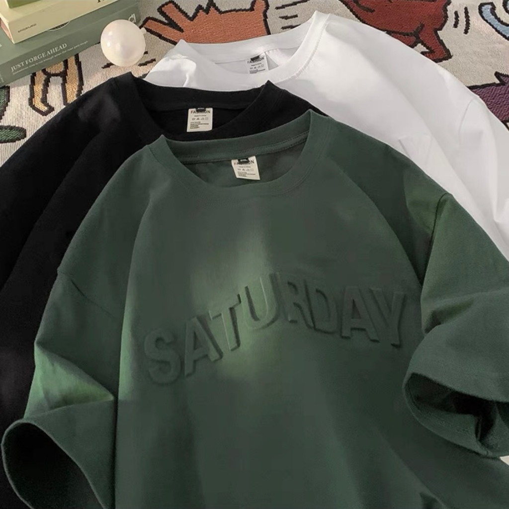 Áo Thun In Chữ Nổi SATURDAY NAD Unisex - Áo Phông Nam Nữ Tay Lỡ Form Rộng Chất Liệu Cotton Khô Thoáng Mát | BigBuy360 - bigbuy360.vn