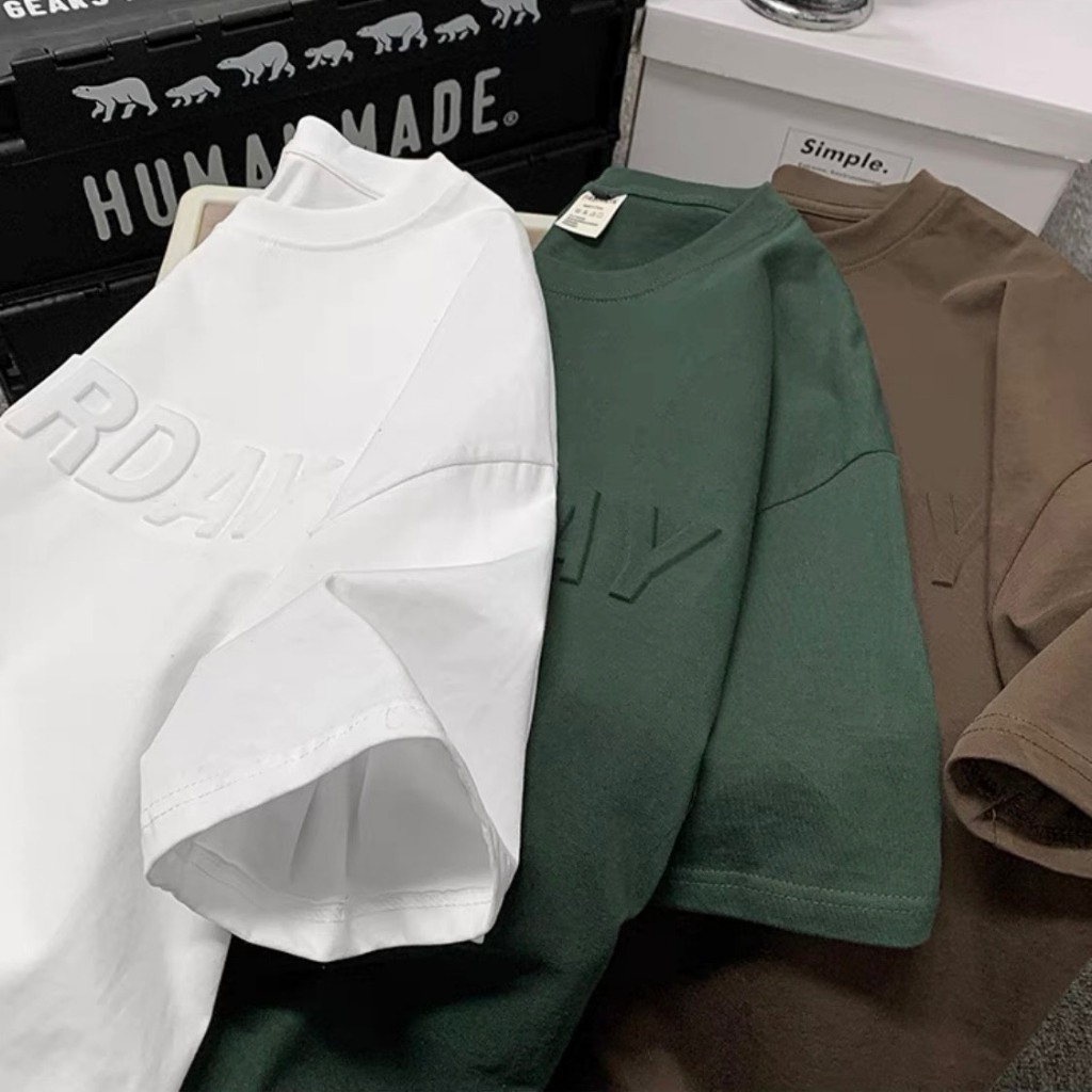 Áo Thun In Chữ Nổi SATURDAY NAD Unisex - Áo Phông Nam Nữ Tay Lỡ Form Rộng Chất Liệu Cotton Khô Thoáng Mát | BigBuy360 - bigbuy360.vn