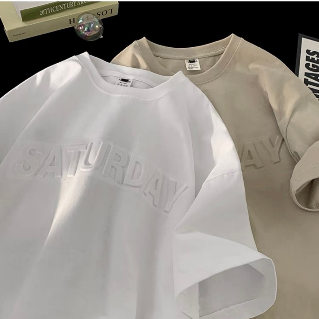 Áo Thun In Chữ Nổi SATURDAY NAD Unisex - Áo Phông Nam Nữ Tay Lỡ Form Rộng Chất Liệu Cotton Khô Thoáng Mát | BigBuy360 - bigbuy360.vn