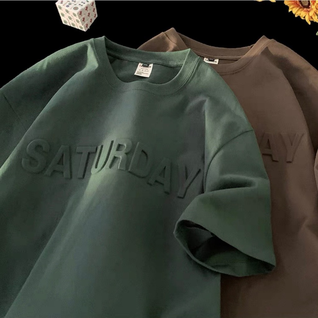 Áo Thun In Chữ Nổi SATURDAY NAD Unisex - Áo Phông Nam Nữ Tay Lỡ Form Rộng Chất Liệu Cotton Khô Thoáng Mát | BigBuy360 - bigbuy360.vn