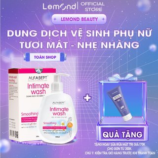 Dung Dịch Vệ Sinh Phụ Nữ Lemond INTIMATE WASH SMOOTHING Chiết Xuất Cúc La Mã Dưỡng Ẩm Giảm Viêm Ngứa Và Ngăn Mùi 300ml