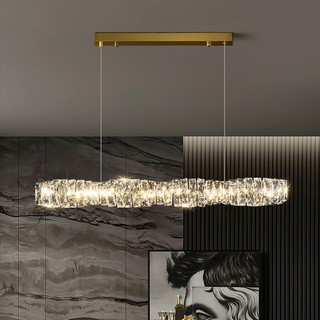 Đèn thả pha lê thủy tinh cao cấp l120cm - đèn thả decor trang trí bàn ăn, bàn đảo sang trọng - 3 chế độ ánh sáng