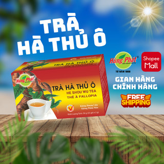 Trà Hà Thủ Ô Túi Lọc Hùng Phát Hộp 50g 25 Gói Hỗ Trợ Xanh Tóc Đỏ Da Giảm Tình Trạng Tóc Bạc Sớm