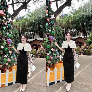 Đầm 2S Kiểu Dáng Dài SAng Trọng Mix Áo Khoác Thét Nơ Cho Nàng Diện Đi Tiệc Cực Chất
