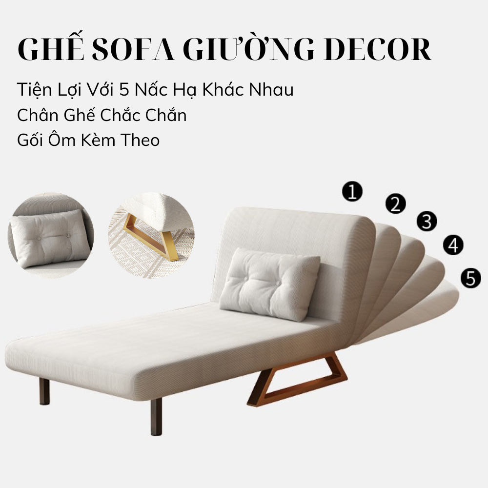 Ghế Sofa Giường Gấp Gọn Đa Năng 2 Trong 1 Khung Thép ,Sofa Giường Gấp Thông Minh Chất Liệu Vải Nhung Tặng Kèm Gối | BigBuy360 - bigbuy360.vn