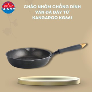 Chảo nhôm chống dính, vân đá, đáy từ Kangaroo KG661M