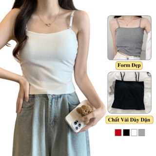 Áo 2 Dây Croptop Chất Thun Co Giãn Madela Dây Đeo Tăng Giảm Được, Áo Hai Dây Quây Ngực Croptop Nữ Dáng Ôm