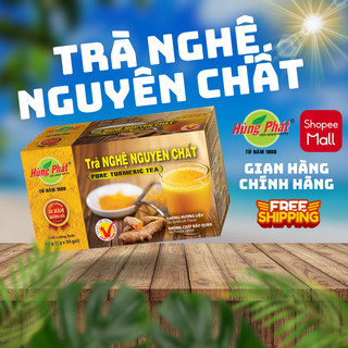 Trà Nghệ Nguyên Chất Hùng Phát Hộp 30 Gói Túi Lọc Hỗ Trợ Các Vấn Đề Về Tiêu Hóa
