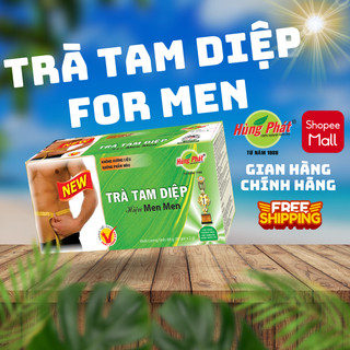 Trà Tam Diệp Hiệu Men Men Túi Lọc Hùng Phát Hỗ Trợ Giảm Cân Thanh Lọc Cơ Thể Cho Nam Giới Hộp 30 Gói