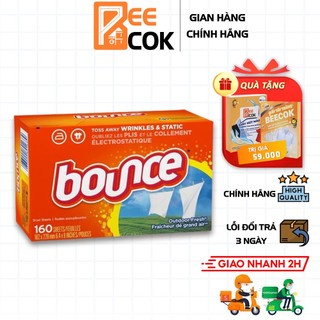 Hộp 160 tờ giấy thơm quần áo Bounce Mỹ dùng được cho máy sấy