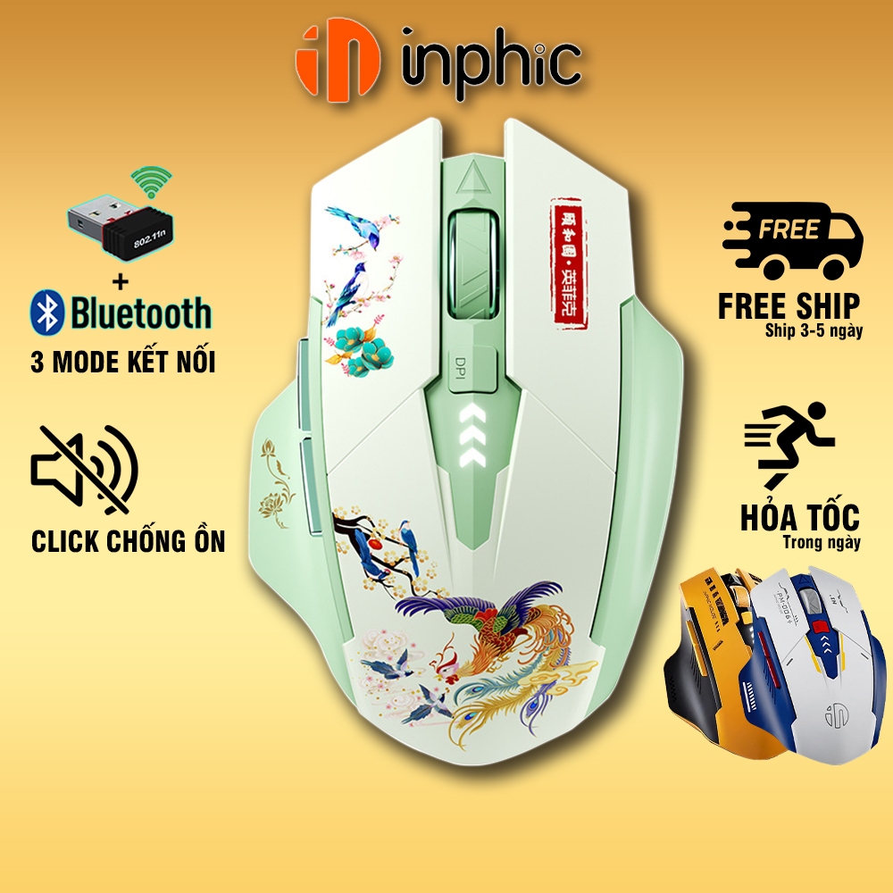Chuột máy tính không dây YINDIAO Inphic A10 Bluetooth Limited phiên bản Tết Giáp Thìn gaming cho game thủ văn phòng
