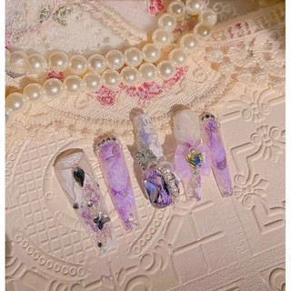Nailbox thiết kế . nail sang chảnh gắn charm nơ - 774