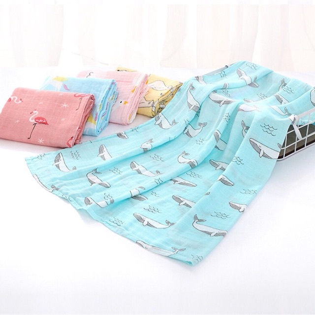 Khăn tắm sợi tre aden không nhăn thấm hút tốt dành cho bé khăn to kích thước 115 *115 cm