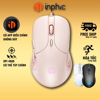 Chuột gaming có dây Yindiao INPHIC B8 chơi game văn phòng macro các tựa game fps và moba mượt mà bản màu hồng nữ tính