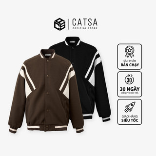 Áo khoác nỉ đen nâu CATSA dày dặn trẻ trung 13AKB018