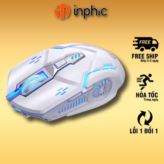 Chuột máy tính gaming YINDIAO G5 màu trắng có dây thiết kế công thái học đèn led RGB phù hợp chơi game ESPORTS giá rẻ