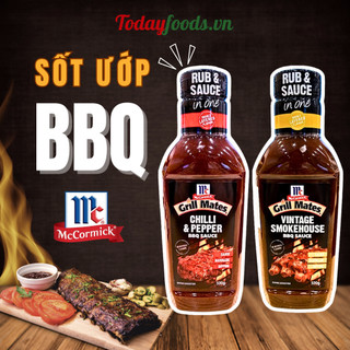 Sốt ướp thịt nướng bbq vị khói smokehouse / cay ngọt chilli pepper mccormick 500g | sốt bbq vị hoàn chỉnh, ướp tiện lợi