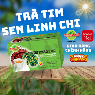 Trà Tim Sen Linh Chi Túi Lọc Hùng Phát Hộp 50g 25 Gói Hỗ Trợ An Thần Ổn Định Huyết Áp