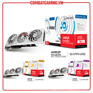 Vga card màn hình sapphire pure radeon rx 7700 xt 12gb & 7800 xt 16gb & rx 7900 gre 16gb gaming oc gddr6 hàng chính hãng