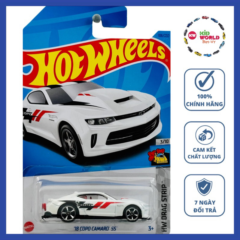 Xe mô hình Hot Wheels basic '18 Copo Camaro SS HKH28.