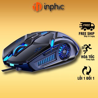 Chuột máy tính gaming YINDIAO G5 phiên bản có dây 3200DPI với 6 nút bấm và 7 chế độ LED chơi game FPS Moba - Chính hãng
