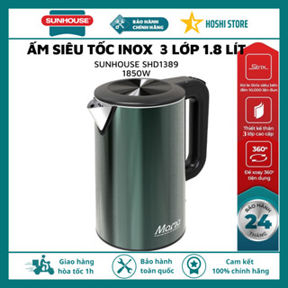 [BẢO HÀNH 2 NĂM] Ấm siêu tốc, bình đun siêu tốc inox 3 lớp 1.8L SUNHOUSE MAMA SHD1389