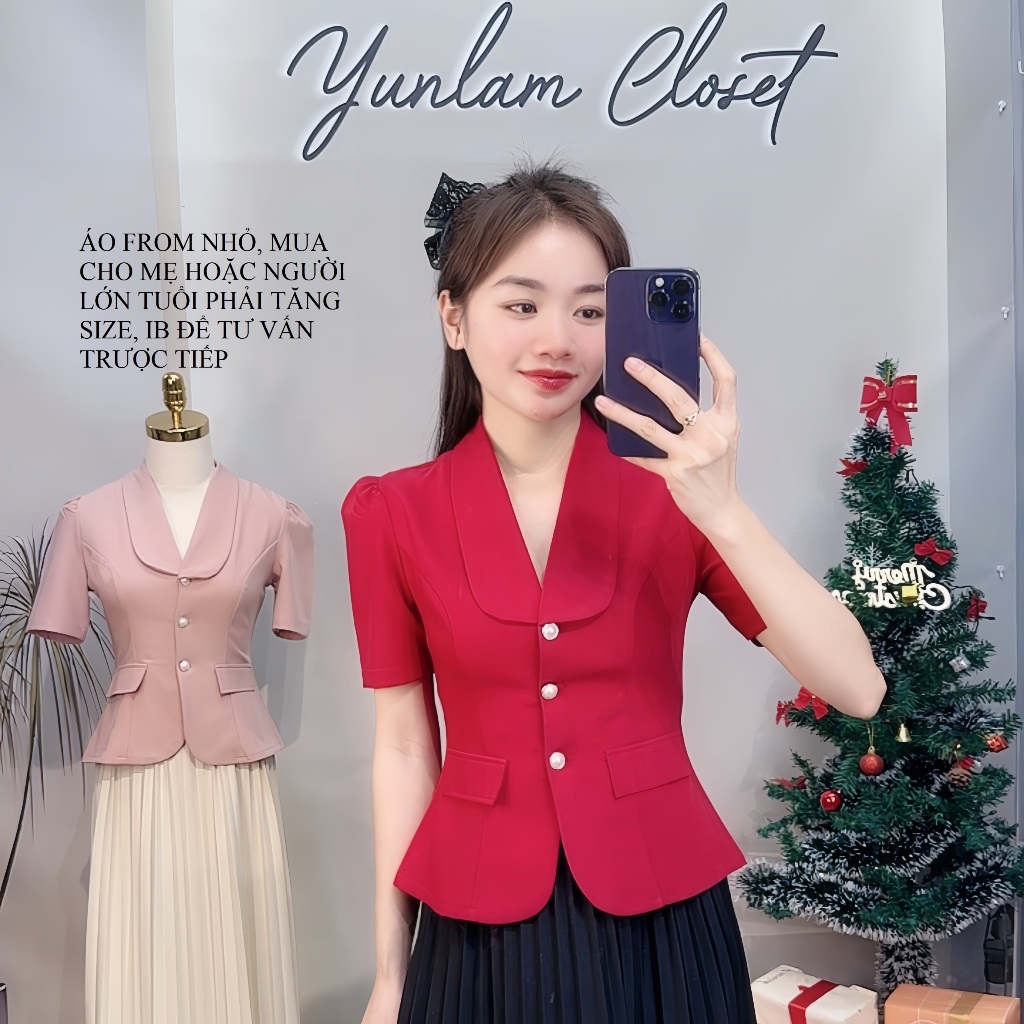 Áo nữ kiểu Cổ Vest Cách Tân thời trang công sở thiết kế thanh lịch