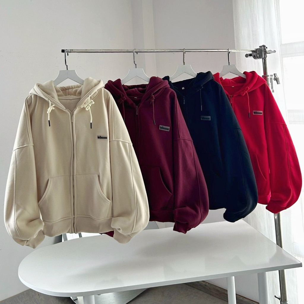 Áo Khoác Hoodie Form Boxy Dessuu Túi Ngược Nhiều Màu Nam Nữ Tay Phồng | BigBuy360 - bigbuy360.vn