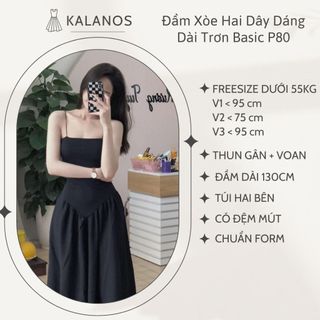 Đầm Xòe Hai Dây Dáng Dài Trơn Basic P80