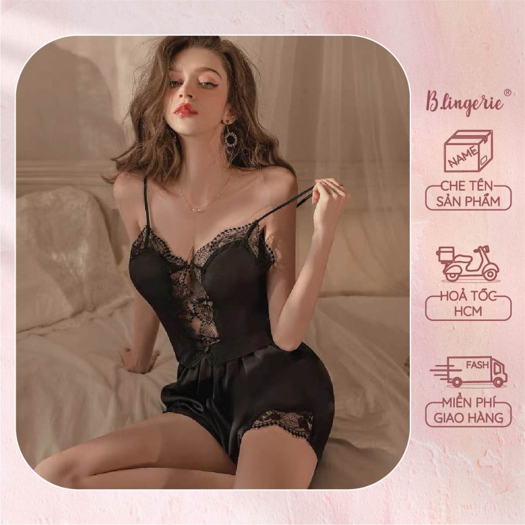Bộ Đồ Ngủ Lụa Hai Dây (Không kèm áo choàng) - B.Lingerie