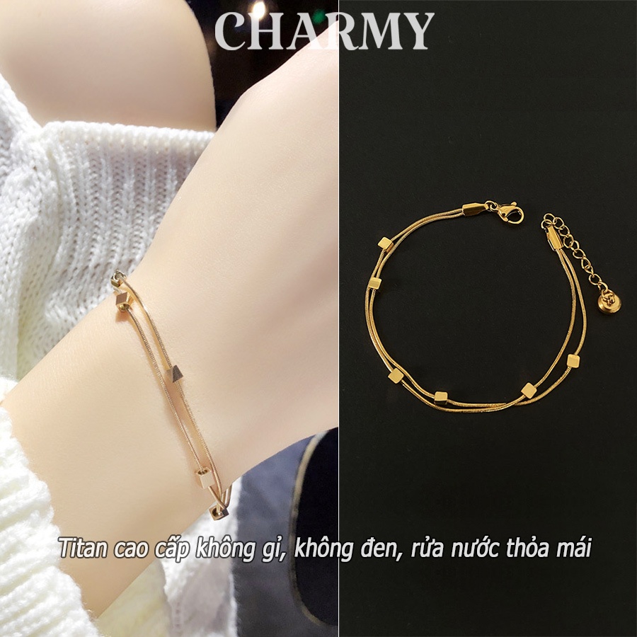 Lắc tay titan nữ không gỉ cao cấp VT24 thời trang Charmy