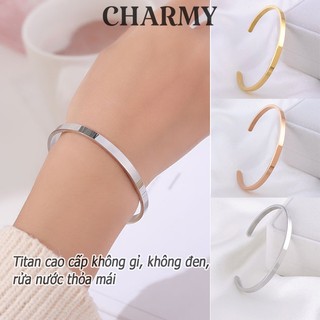 Vòng tay titan không gỉ trơn cao cấp VT30 - Charmy