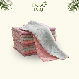  Khăn Lau Bếp Museday Màu Tím Thấm Hút Nhanh Siêu Tiện Lợi 15*26cm