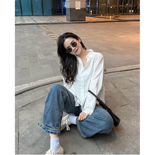 ÁO SƠ MI TRẮNG OVERSIZE SỌC DỌC