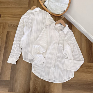 ÁO SƠ MI TRẮNG OVERSIZE SỌC DỌC