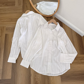 ÁO SƠ MI TRẮNG OVERSIZE SỌC DỌC