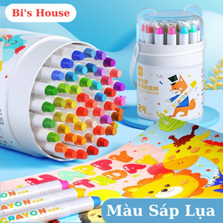 Màu Sáp Lụa, Bút Màu Sáp Không Dính Tay 12/24/36/48 Màu. Đồ Chơi Mỹ Thuật Chất Liệu Cao Cấp An Toàn Cho Bé