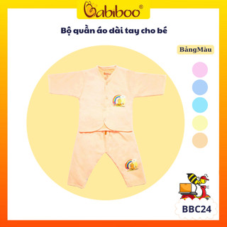 Bộ dài tay cho bé BABIBOO quần áo dài tay cho bé trai bé gái (3-12kg) - BBC24