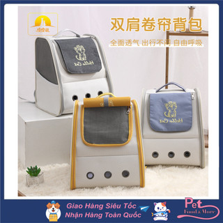 Balo Thời Trang  Vận Chuyển Chó Mèo Hello Cat Có Nắp Che Nắng Dưới 10Kg